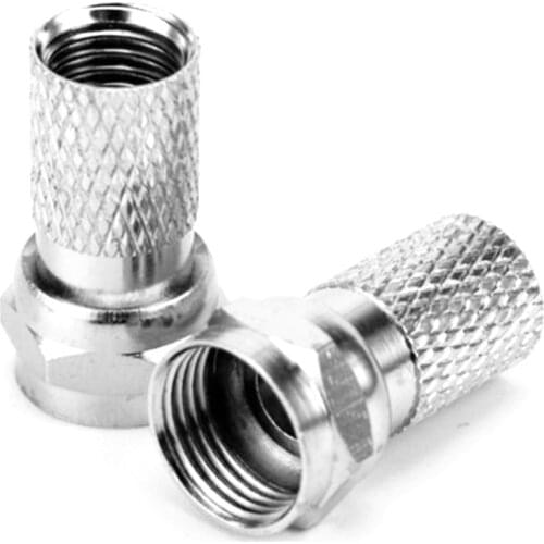 75-5 6mm F Type Plug TV Antenna RG6 Satellite Coax Cable Straight Twist on Connector Adapter Electronic Components Metal