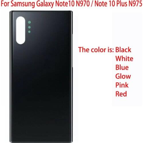 10 Pcs Back Glass For Samsung Galaxy Note 10 N970 N970F/Note 10 Plus N975 N975F Battery Cover Rear Door Housing Case