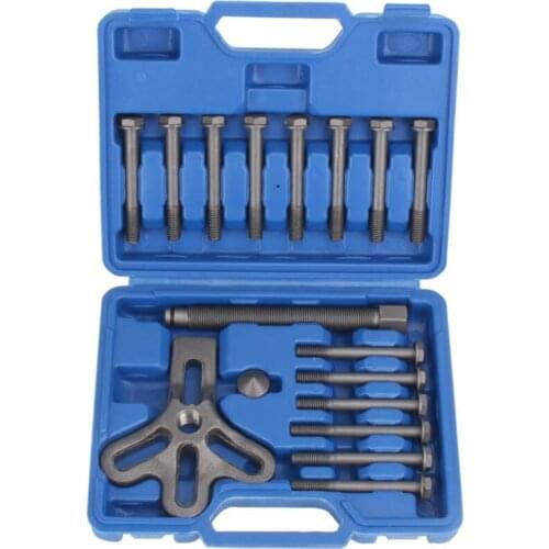 17 pieces of harmonic flywheel balancer puller removal heavy vehicle tool crankshaft gear steering wheel repair kit