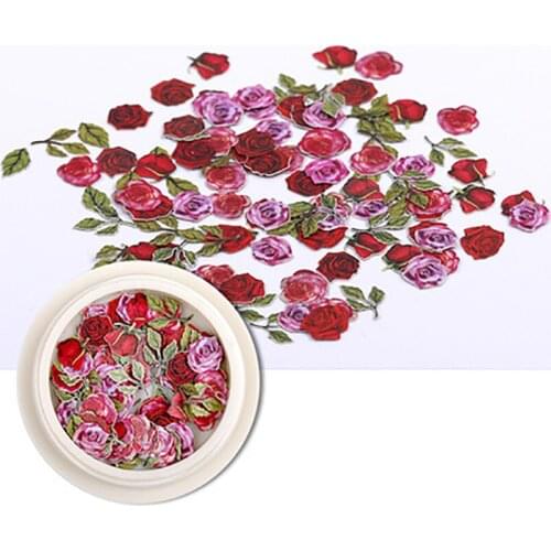 50pcs/box Japanese Nail Art Color Mixed Summer Small Daisy Flower Ultra-thin Wood Pulp Patch Diy Jewelry Nail Art Decoration