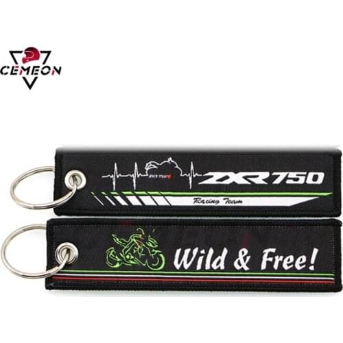Kawasaki Motorcycle Key Pendant Z125 250 300 750 800 650 900 Z900RS Z1000SX ZXR750 Embroidered Keychain Key Ring