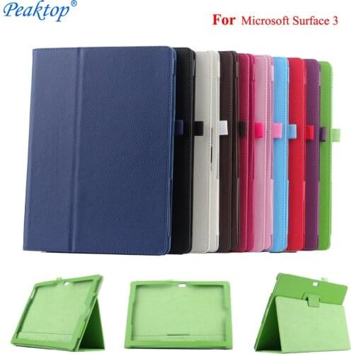 PU Leather Flip Cover Case For Microsoft Surface 3 10.8&quot Flip Stand Holder Protective Shell Case Tablet Smart Case For Surfa