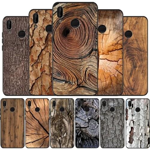 Wood textures Black Silicone Soft Phone Case For Huawei 40 30 20 10 9 Lite Pro P smart 2019 Y6 Y6 Prime2019 Y9 2018