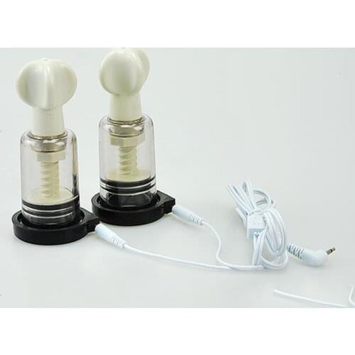 Electric Shock Accessory Vacuum Breast Enhancer Clitoris /Nipple Sucker Twist Pump Massager Electro Shock Nipple Clamps Sex Toys