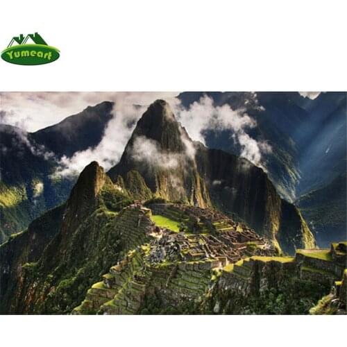 Machu Picchu Peru Mountains Clouds Diamond Painting by Number Pictures of Rhinestones Full Square Drill Diamond Mosaic Art Craft