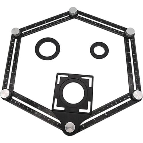 Aluminium Alloy Angle Ruler Finder 4/6-fold Measuring Ruler Perforated Mold Template Tool Locator Drill Guide Tile Hole Gauges