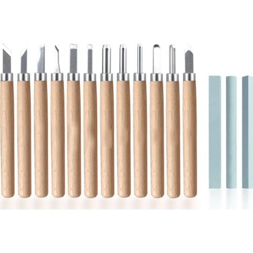 12pcs/3pcs Wood Carving Tools SK2 Carbon Steel Sculpting Knife Kit for Beginners & Professions Woodworking Tools Woodcut Knife
