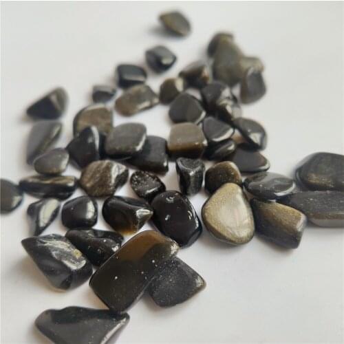 Natural Golden Obsidian Quartz Stones Gravel Degauss Purification Natural Stones and Minerals Fish Tank Stones