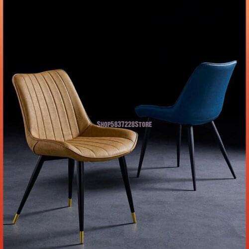 Nordic Dining Table Chair Leather Modern Simple Household Stool Endorsement Table Make Up Hotel Office Restaurant Luxury Dining