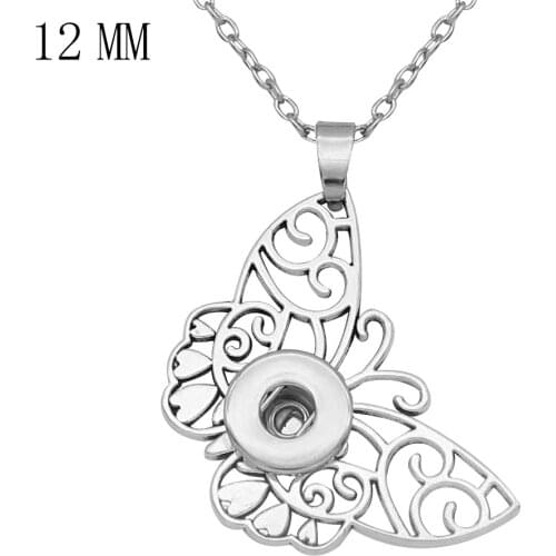 2021 NEW Butterfly Cross Snap Button Necklace DIY Jewelry (fit 12mm snaps) MH2325