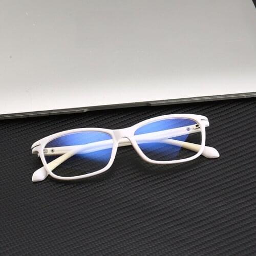 Rockjoy Computer Glasses Male Women Fashion White Eyeglasses Frames Men Female Anti Blue Reflection for Reading Optical Myopia