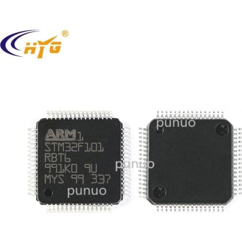 Original Authentic STM32F101RBT6 Encapsulation LQFP-64 32-bit Microcontroller 128K Flash 6 Timers ADC Single Chip MCU 2.0-3.6V