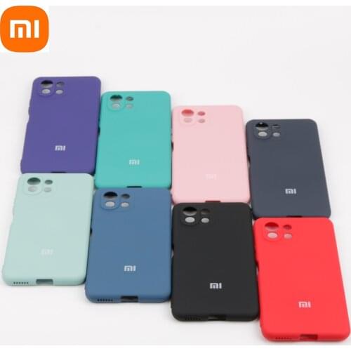 For Mi 11lite Cover Case for Xiaomi mi 11 lite Original Liquid Silicone Case