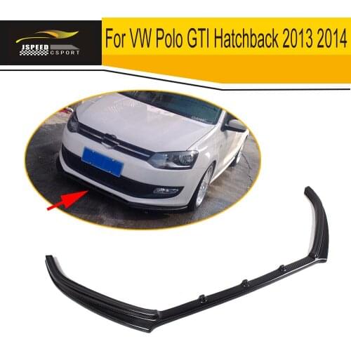 Carbon Fiber Front Lip Chin Spoiler Apron for Volkswagen VW Polo GTI Hatchback 2013 2014 Car Styling