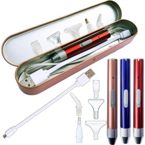 Rechargeable Lighting Point Drill Pen With Storage Box For 5D DIY Square/Round Diamond Painting Diamond Embroidery Accessories