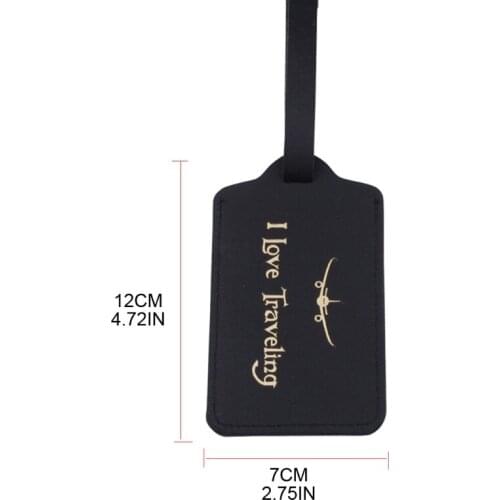 Q1QA Luggage Tag PU Leather Case Name Luggage Bag Tags for Travel Bag Suitcase with Name ID Labels