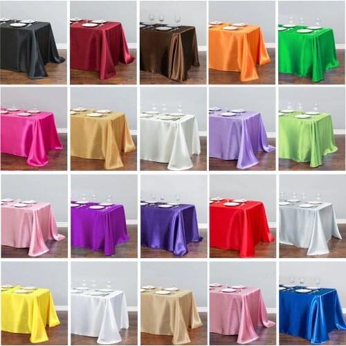 White Black Satin Tablecloth Round&Rectangular Table Cloth for Party Decorations Home Decor Mesas De Centro Para Sala Tablecloth