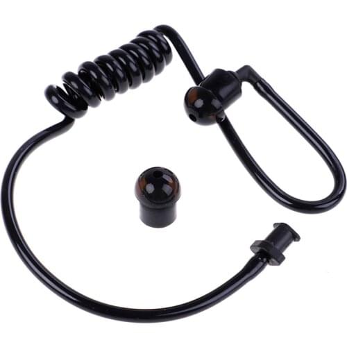 Black Spring Air Tube Replacement Walkie Talkie Earphone Coil Acoustic Air Tube Earplug Replacement For Radio Earpiece Headset
