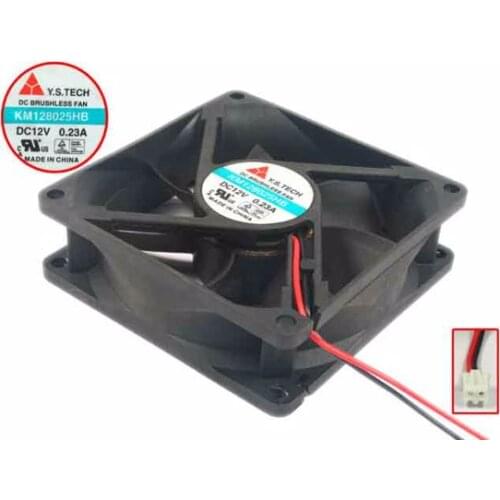 Y.S.TECH KM128025HB DC 12V 0.23A 2-wire 80x80x25mm Server Cooling Fan