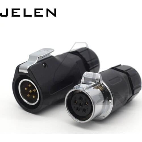 XHE20 7pin Waterproof Industrial Connector Cable Power IP67 Male Plug Female Socket Plastic Jack, Docking connector