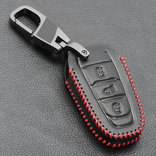 3 Button Remote Fob Protector Leather Key Case Cover For Peugeot 508 408 308 208 2008 3008 4008 RCZ For Citroen C4 CACTUS C5 C6