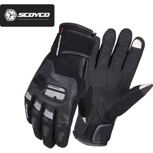 Winter SCOYCO Waterproof warm Motorcycle gloves with anti-drop Shell ,Motorbike mto women Reflective Gloves red black blue