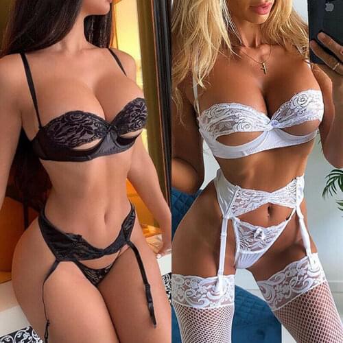 2019 Women Sexy Lingerie Sets Underwear Sleepwear Women G-string Bra Lace Babydoll Ladies Sexy Nightwear Exotic Apparel