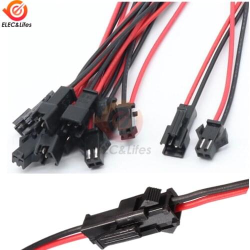 5 Pairs 10CM/15CM/30CM JST SM 2 Pin 3mm Connector Plug Male To Female Connectors Cable Wires for LED Strips Lamp Driver