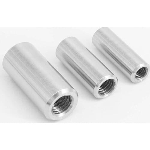 5PCS Round Rod Coupling Nut A2 Stainless Steel Long Cylinder Nuts Bar M3 M4 M5 M6 M8