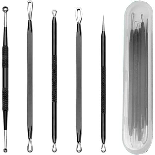 Pimple Blackhead Remover Tool 5PCS Pimple Popper Comedone Extractor Tool Kit Facial Acne Removal of Forehead Nose