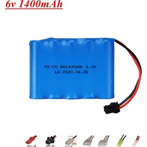 6v 1400mah NiCD Battery For Rc toys Cars Tanks Robots Boats Guns AA 6v Rechargeable Battery Pack M Model 1PCS
