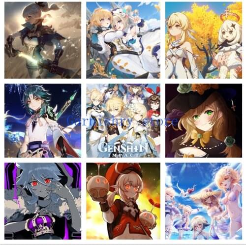 DIY 5D Diamond Painting Anime Full Drill Mosaic Diamond Embroidery Cross Stitch Kits Rhinestone Home Decor Genshin Impact