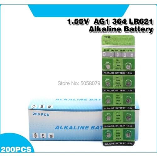 200pcs AG1 For Watch Toy Remote LR621 SR621 164 Button Battery LR621W CX60 364A Cell Coin Alkaline Batteries 1.55V TR621SW