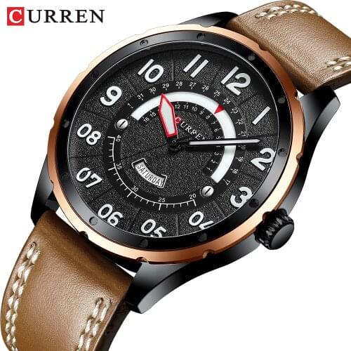 Curren Mens Watches Top Brand Luxury Leather Quartz Military Watch Wrist Men Sports Watches Date Wristwatches