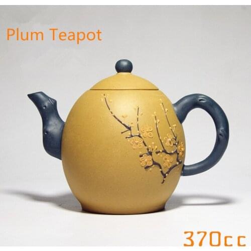 370ml All Handmade Purple Clay Plum Teapot Authentic Famous Yixing Zisha Tea Pot Chinese Kung Fu Black Tea Gift Free Shipping