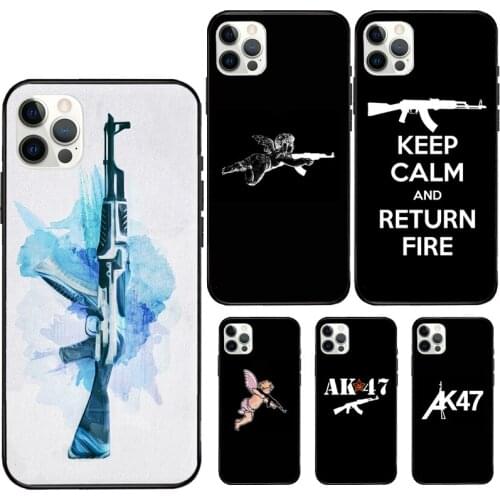 AK-47 For iPhone 7 8 Plus X XS XR Case Rubber Cover For iPhone 12 Mini 11 Pro Max Soft Case
