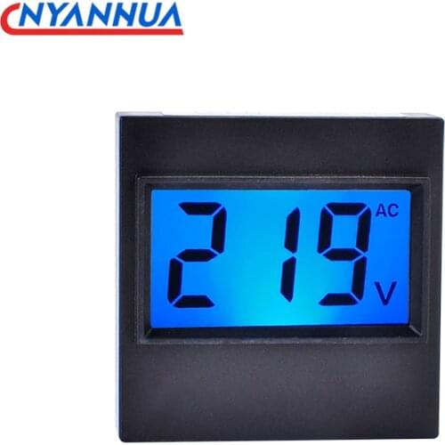 1PCS Digital LCD AC Voltmeter Pump Voltmeter Plug-in Display Meter AC80-500V 40*40*25mm Blue Screen 91L16
