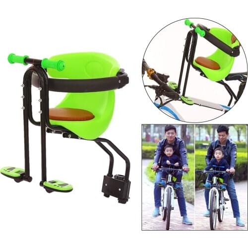 Child Bicycle Safe Baby Seat Infant Carrier Front Mount Saddle Cushion with Backrest Handrail Foot Rest Pedals Bike Newborn Pew