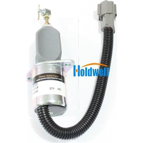 Holdwell Stop Solenoid SA-4673-S for Yanmar Engine Hyundai Small Excavator 12Vdc
