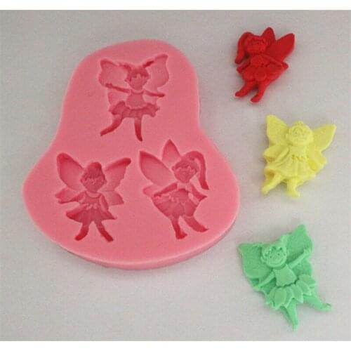 Fairy Elf Angel Chocolate Mold Silicone Soap Fondant Cake Decorating Tools Happy Birthday Decoration Tool