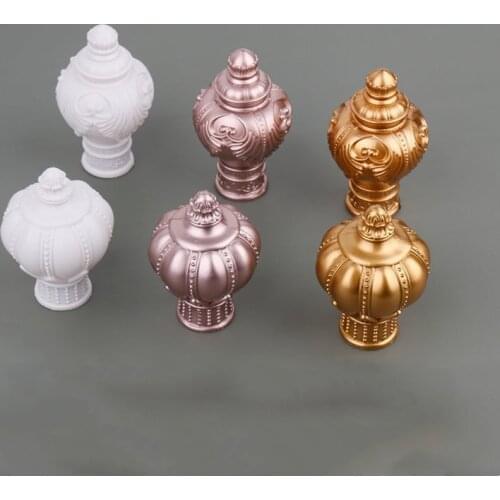 10pcs 6pcs 4pcs Curtain Rod Plastic Decorative Head Rose Gold White Classical Style For 2.5-2.8cm Diameter Curtain Rod E12024