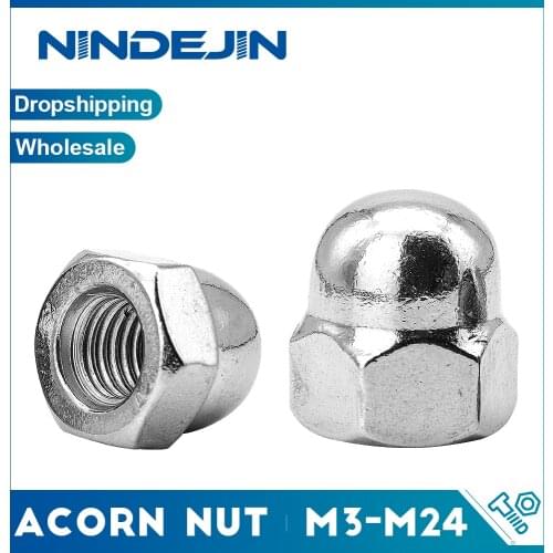 NINDEJIN Acorn Cap Nut M3 M4 M5 M6 M8 M10 M12 M14 M16 M18 Stainless Steel Decorative Dome Cap Nuts Blind Nuts