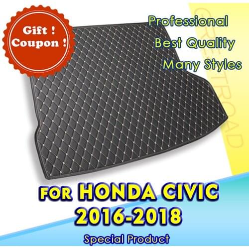 Car Trunk Mat For Honda Civic 2016 2017 2018 Cargo Liner Carpet Interior Accessories Cover