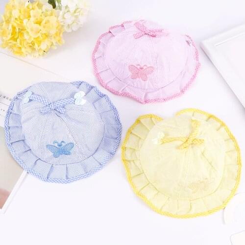 1PC Hot Kids Cotton Baby Caps For Girls Bow-knot Butterfly Infant Sun Hats Summer Style for 3-24 months children/baby