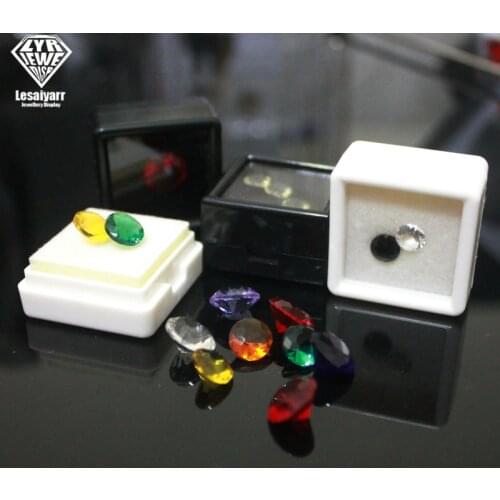 Lot of 100pcs Gem Stone Jewellery Display Box Gemstones Diamond Collector Jewelry Beads Storage Transparent Organizer Tool Case