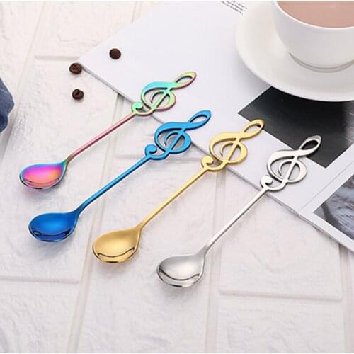 Stainless Steel Music Note Spoon Mug Spoon Music Bar Ice Bar Creative Gift Spoon Coffee Spoon Stirring Spoon Creative Cutlery