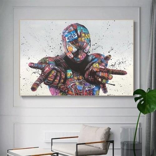 Marvel Comics Movie Heroes Spiderman Graffiti Art Posters and Prints Classic Superhero Pictures Wall Canvas Painting Art