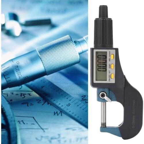 Micrometer Chrome Plated Alloy Digital Display High Accuracy Low Error Micrometer 0.001mm Resolution Mikrometer