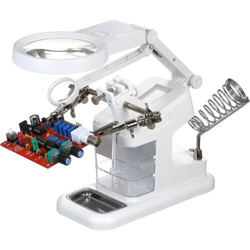 Multi-Functional Welding Magnifier 3X/4.5X/25X LED Light Desktop Magnifier USB Port Soldering Stand Repair Tool Magnifier