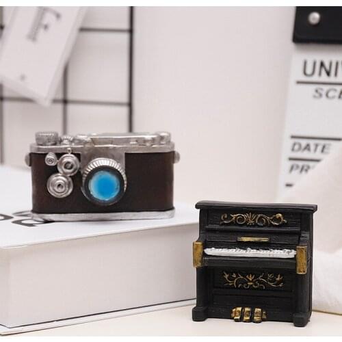Nostalgic retro resin crafts home decoration mini ornaments photography props camera phonograph